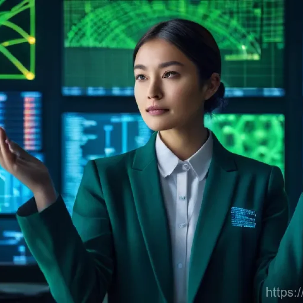 인공지능 학습 중점 과목 추천 - **Prompt: "A brilliant female Data Scientist, aged late 20s to early 30s, stands confidently in a mo...
