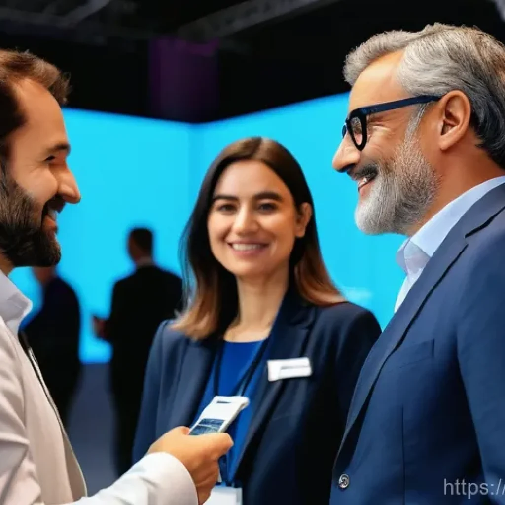 AI 전문가를 위한 네트워킹 팁 - **Prompt:** A dynamic and engaging scene at a bustling AI conference in Milan, Italy. Diverse profes...
