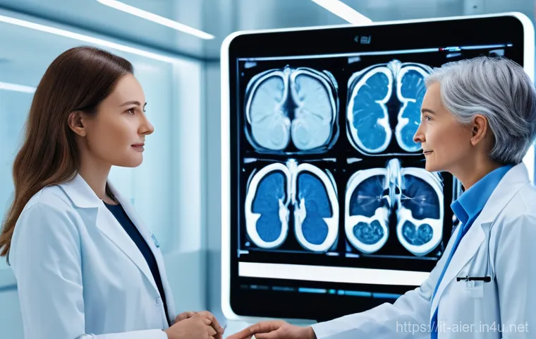 인공지능을 활용한 문제 해결 사례 - **Prompt 1: AI-Powered Precision Healthcare**
"A clean, modern medical examination room where a ...