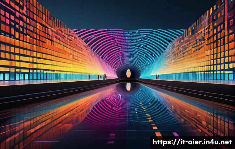 인공지능과 빅데이터의 융합 사례 - **Prompt:** A conceptual, luminous illustration depicting streams of vibrant, multicolored data flow...