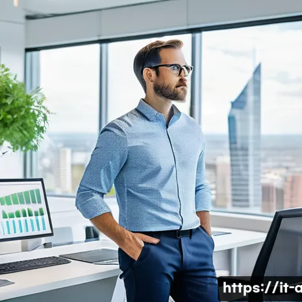 AI 전문가의 경력 성장 전략 - **AI Architect in a Collaborative Environment:**
A professional, highly intelligent male AI arch...