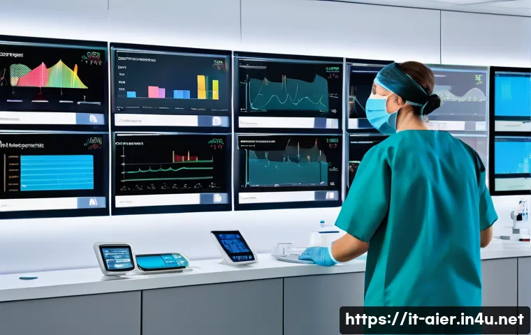 AI와 헬스케어 융합 사례 - A modern Italian hospital emergency room scene showcasing AI-powered resource management: medical st...