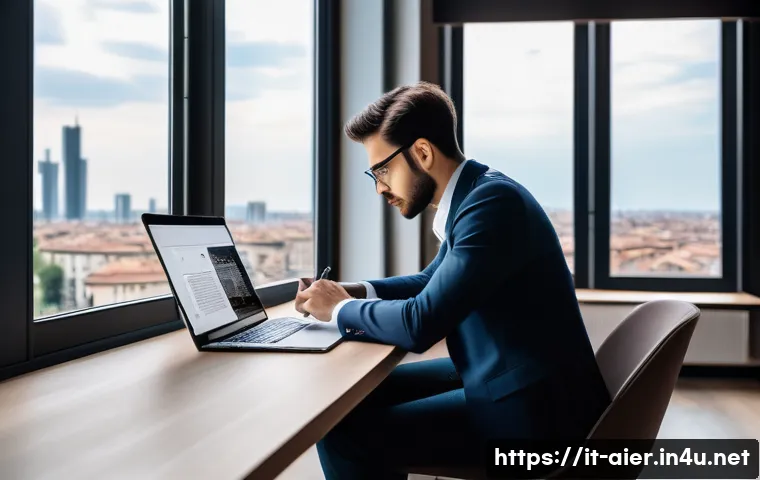 AI 전문가의 일자리 안정성 확보 전략 - A modern professional workspace in Milan, Italy, featuring a young Italian AI specialist attending a...