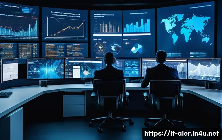AI와 사이버보안 기술 통합 사례 - A modern Italian corporate office environment showcasing a cybersecurity operations center with dive...