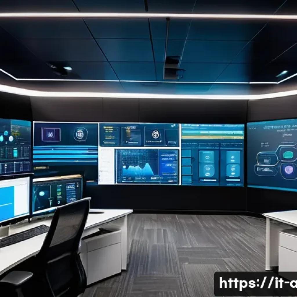 AI 모델 배포와 유지보수 노하우 - A modern data operations center showcasing a team of diverse professionals monitoring real-time dash...