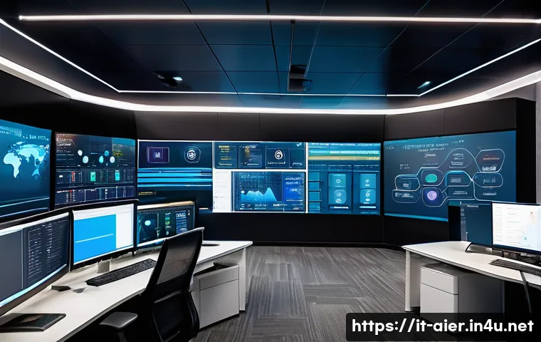 AI 모델 배포와 유지보수 노하우 - A modern data operations center showcasing a team of diverse professionals monitoring real-time dash...