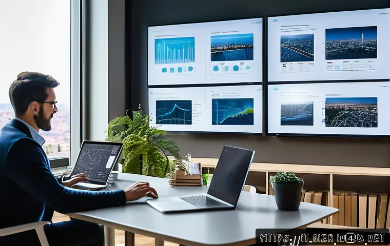 AI와 데이터 과학의 차이점 - A modern Italian tech office setting with diverse professionals collaborating on AI and data science...