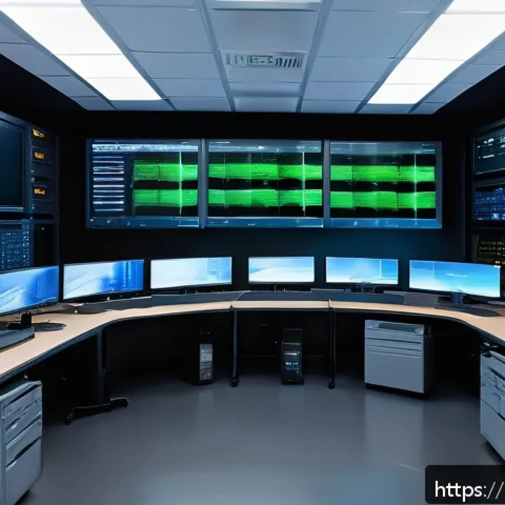 딥러닝 모델의 훈련 속도 최적화 - A modern deep learning training setup in a high-tech laboratory, featuring multiple GPUs (NVIDIA A10...