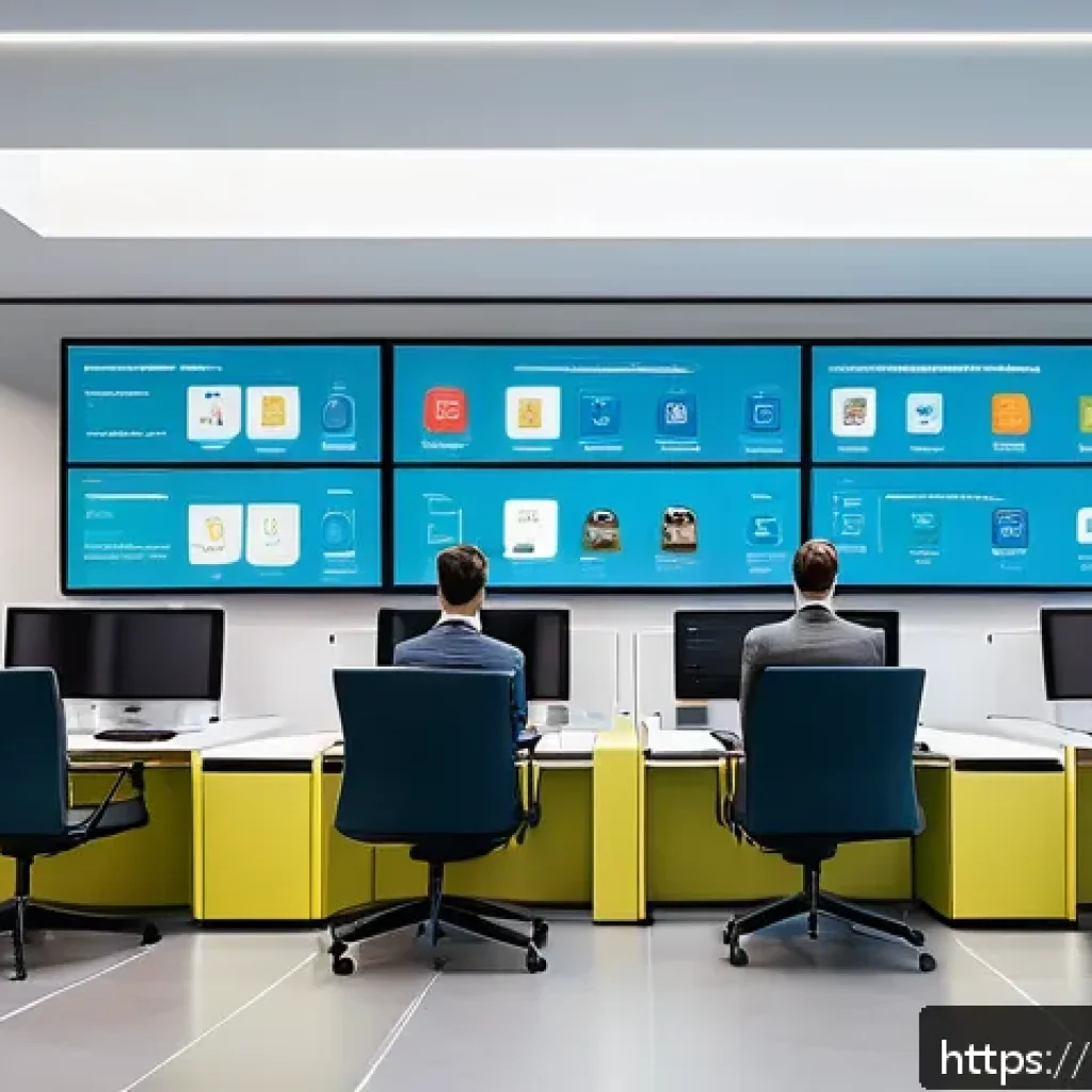 인공지능을 활용한 공공 서비스 혁신 사례 - A modern Italian municipal office interior with digital kiosks and public servants using AI-powered ...