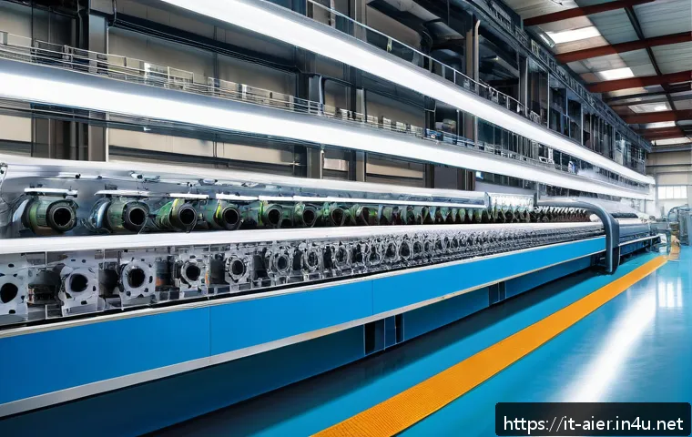 AI 알고리즘 실무 활용 사례 - A modern Italian manufacturing factory interior showcasing Industry