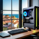 Home 19 딥러닝 연구에서의 하드웨어 선택 - A modern deep learning workstation setup in an Italian home office environment, featuring a high-end...