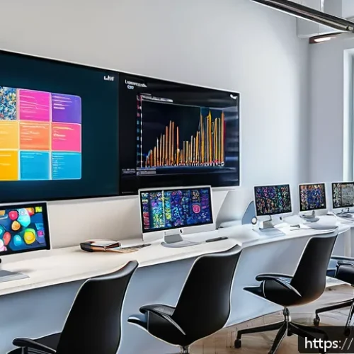 Home 30 머신러닝과 딥러닝의 차이점 정리 - A modern Italian office environment with diverse professionals collaborating around a large digital ...