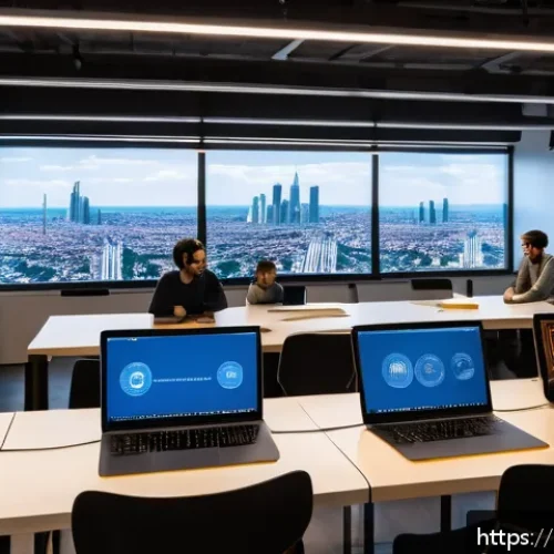 Home 17 AI 프로젝트의 기술 스택 선택 가이드 - A modern AI development workspace showcasing a diverse team of Italian data scientists and developer...